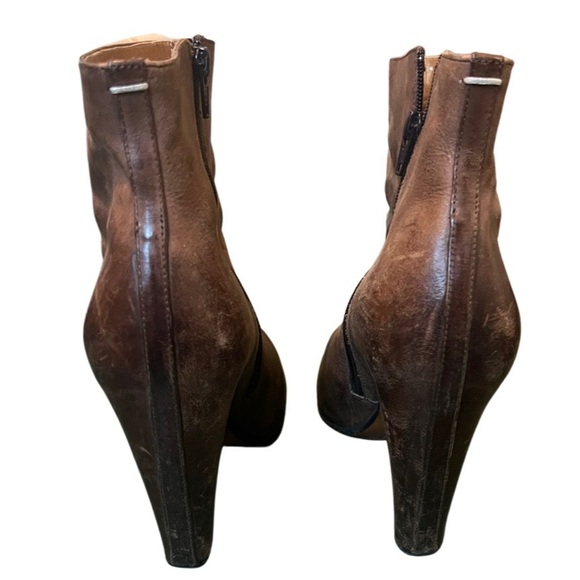 Vintage Maison Margiela Brown Leather Ankle Boots - Picture 3 of 7